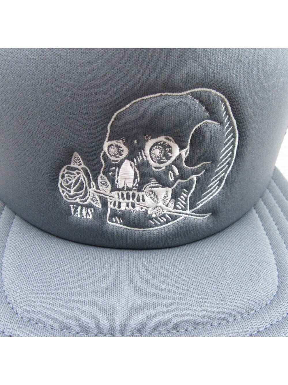 Vans Off The Wall Black Grey Skull Trucker Hat Snapback OS NEW - Picture 5 of 11
